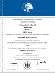 Gütesiegel "Sicher mit System"